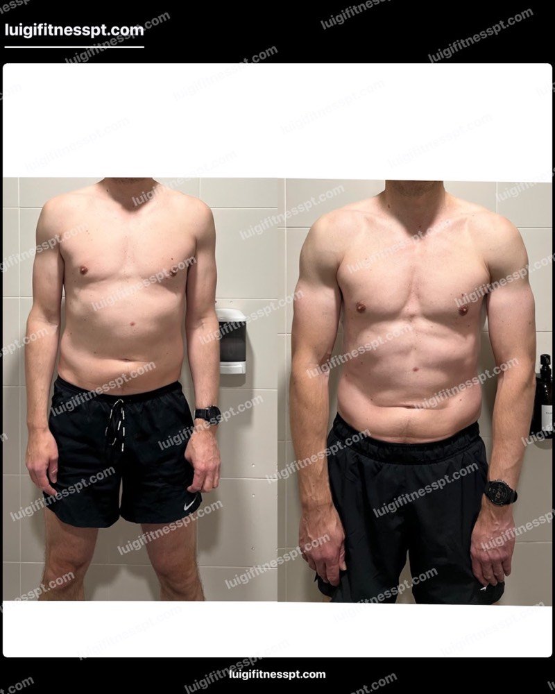 Client before and after body transformation with London PT Luigi Fitness, Tulse Hill