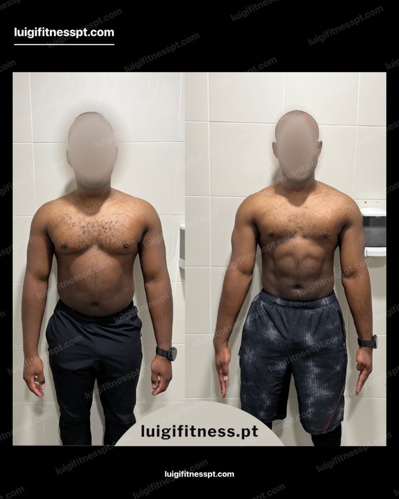 Client before and after body transformation with London PT Luigi Fitness, Tulse Hill