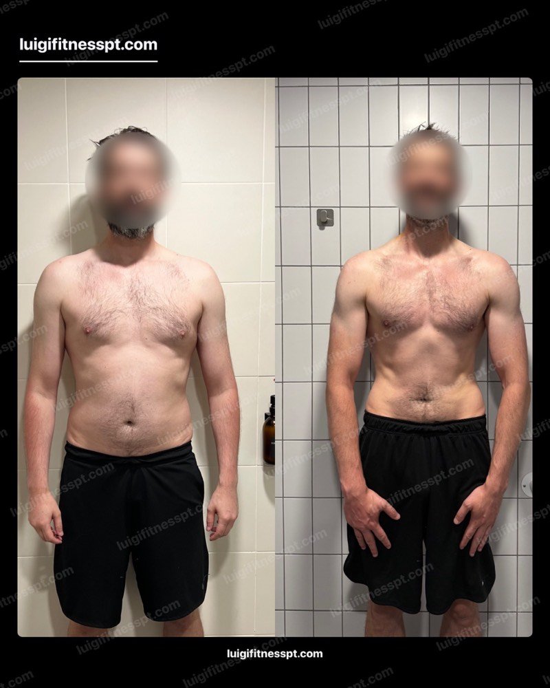 Client before and after body transformation with London PT Luigi Fitness, Tulse Hill