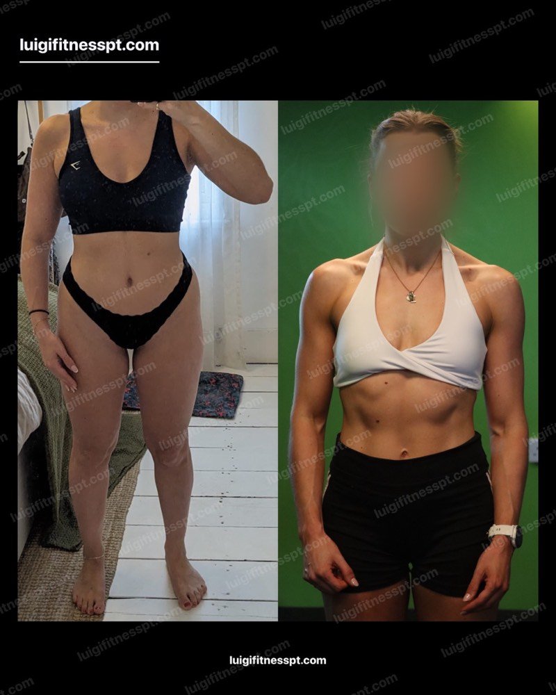 Client before and after body transformation with London PT Luigi Fitness, Tulse Hill