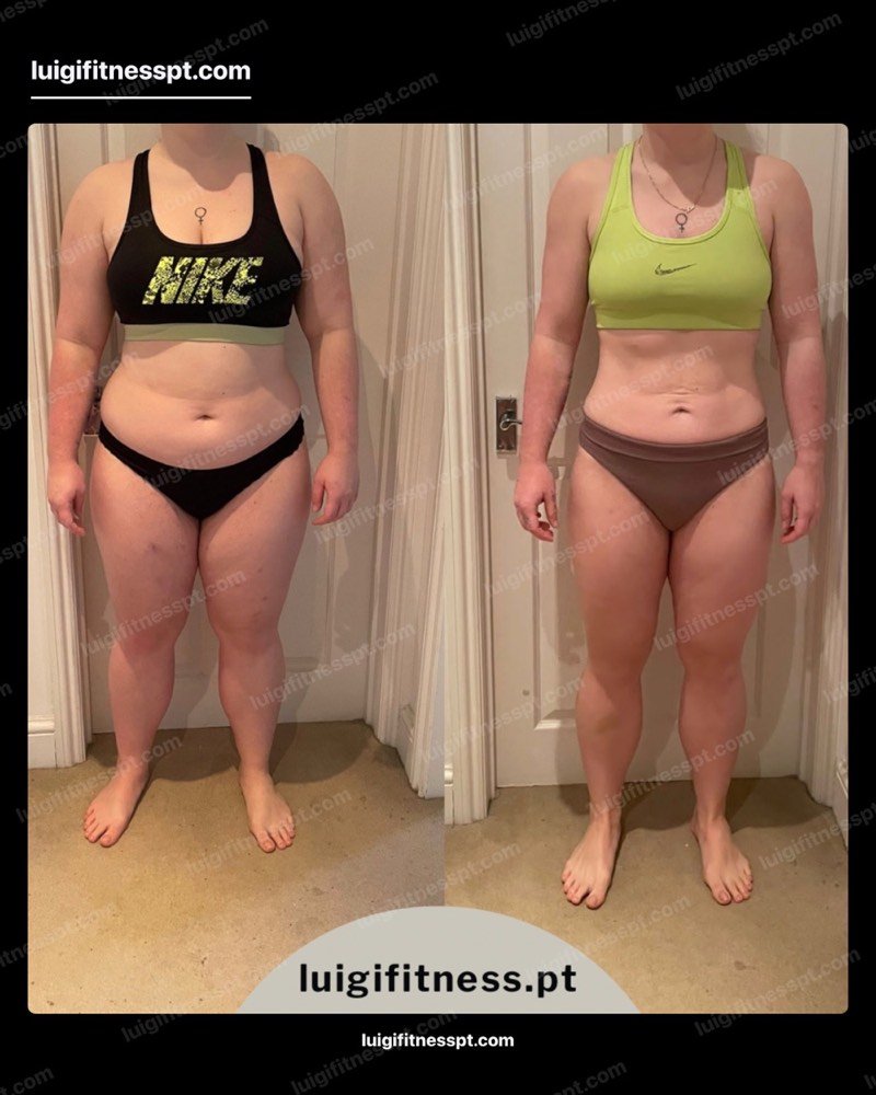 Client before and after body transformation with London PT Luigi Fitness, Tulse Hill