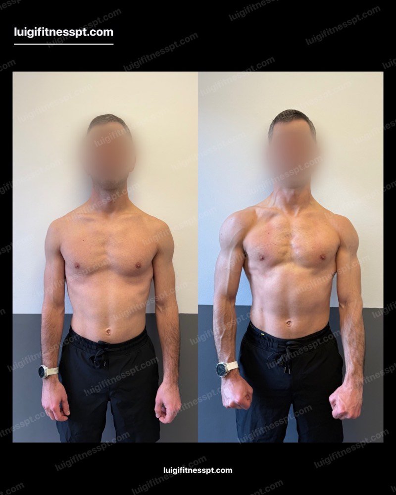Client before and after body transformation with London PT Luigi Fitness, Tulse Hill